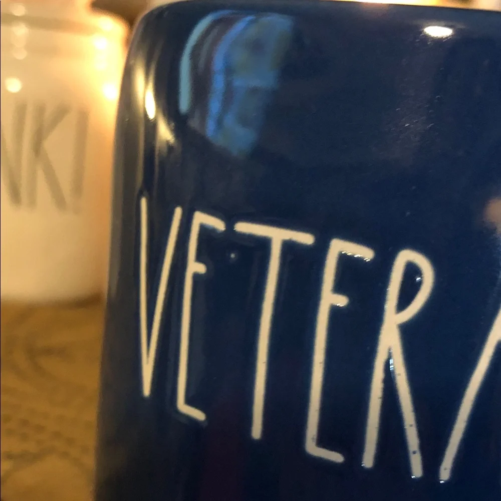 Rae Dunn VETERAN Mug Blue